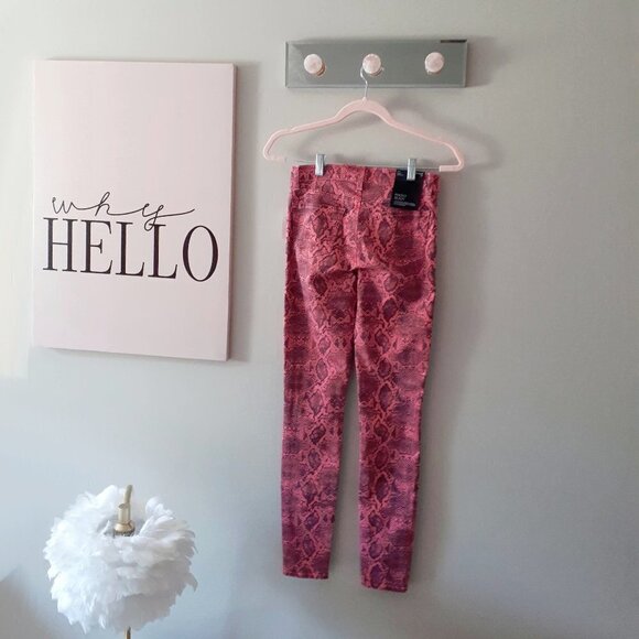 NWT J Brand neon pink snakeskin mid-rise skinny ankle jeans, 26 - Picture 14 of 14